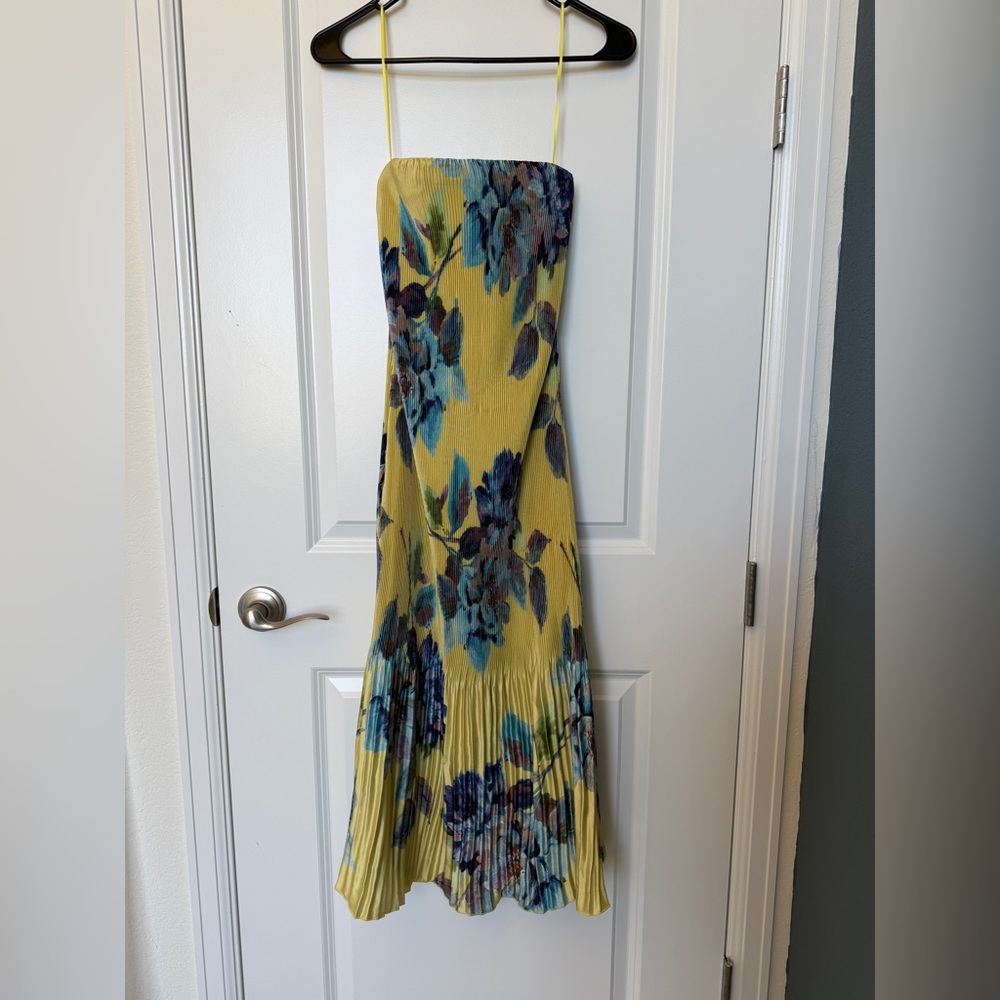 A&F Floral Yellow and Blue Dress